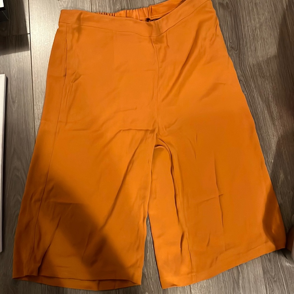 universal standard split culotte/ split skirt modest burnt orange medium plus